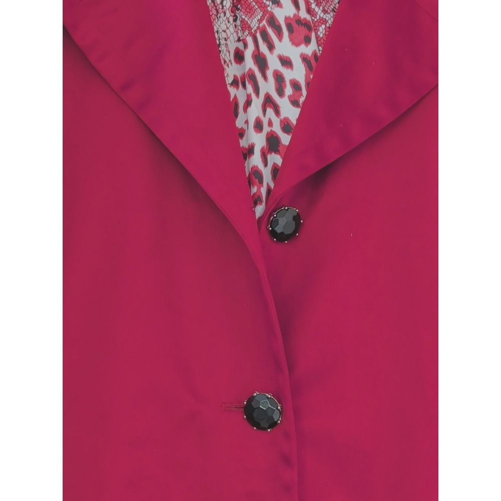 Dennis by Dennis Basso Jacket Womens 1X Red Button Front Lined Spring Fall - Picture 5 of 11